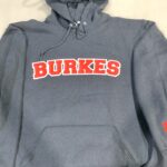"Burkes" Logo cut from Flock Material