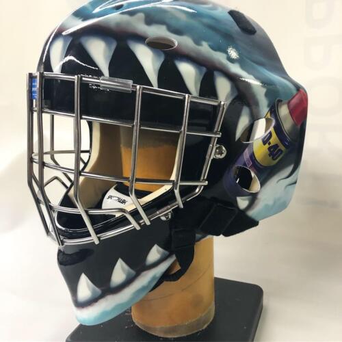 Custom Shark/Spray Paint Goalie Mask
