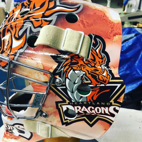 Custom Heartland Dragons Goalie Mask Wrap
