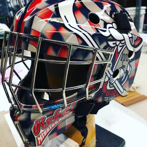 Custom Mississauga Rebels Goalie Mask Wrap
