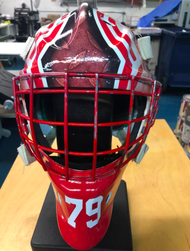 Custom Red Wings Goalie Mask Wrap