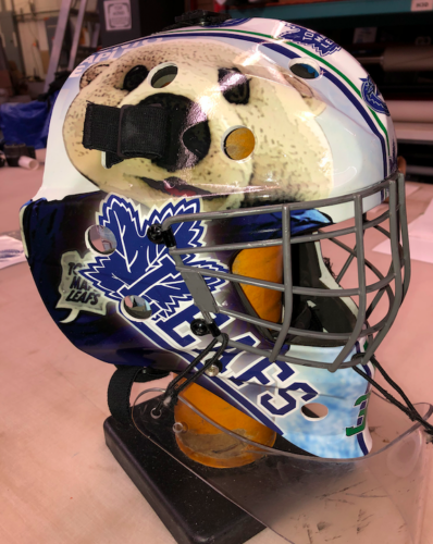Custom Leafs/Canucks Goalie Mask Wrap
