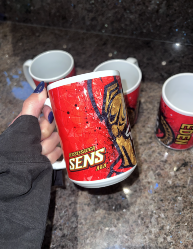 Mississauga Senators coaches dye sublimated coffee mug