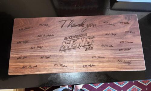 Custom engraved "Thank You" charcuterie board.